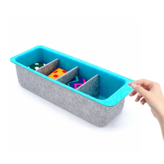 Welaxy; Welaxy Felt Adjustable 4 Slot Drawer Organizer Bin; Category:Soft Storage; Image:1